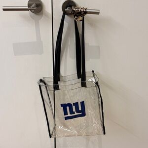 Clear Tote Bag with Blue 'NY Giants” Logo